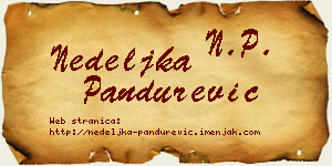 Nedeljka Pandurević vizit kartica